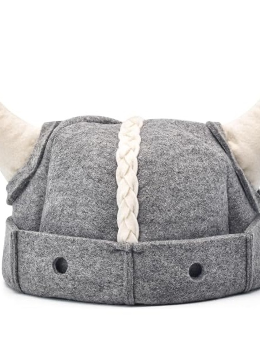 Grey Viking sauna Hat with Cream Braid